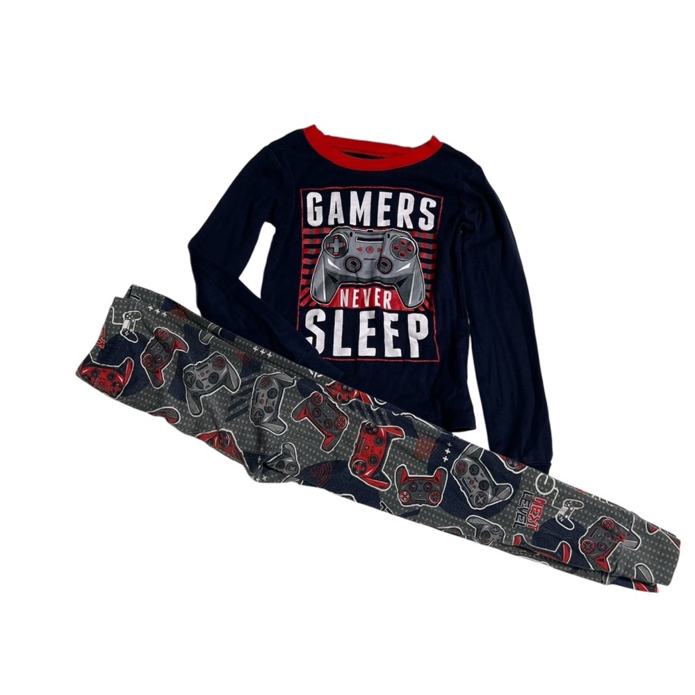 Kids Gaming Pajama Set - Navy‎ and Red